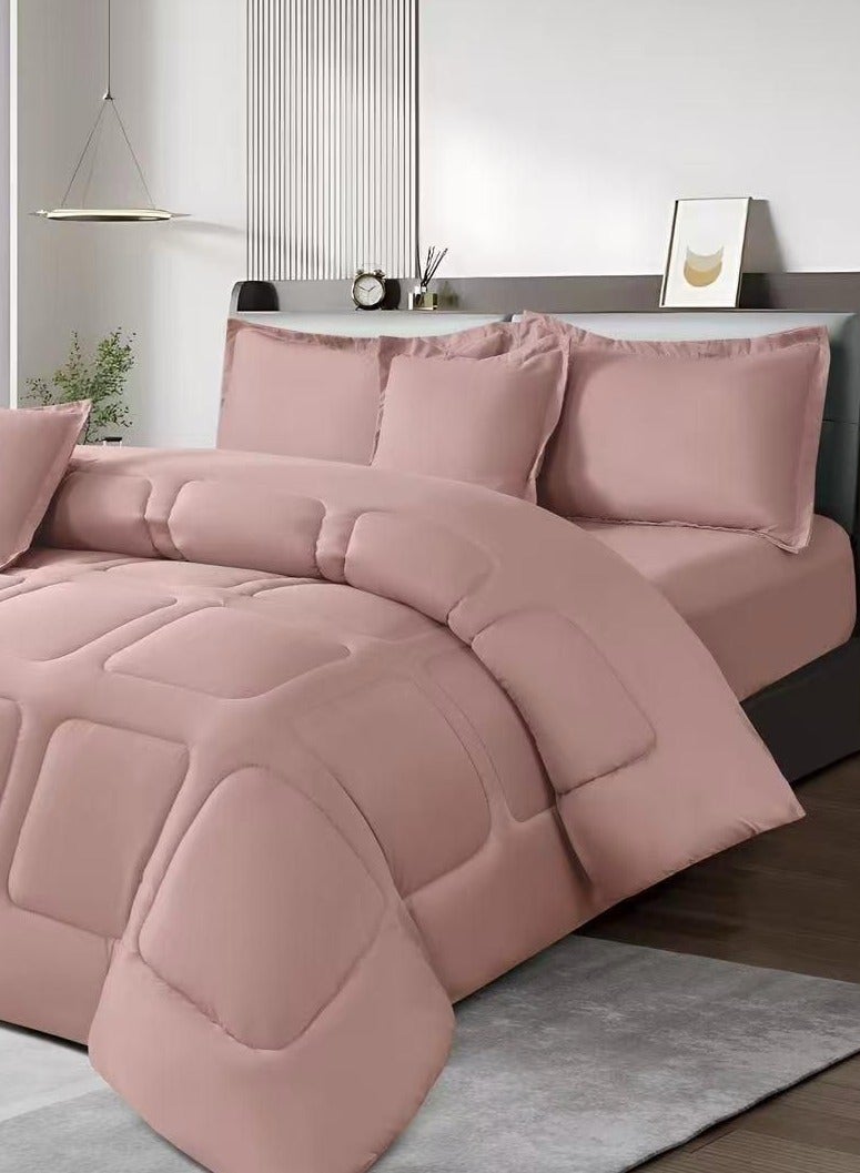 طقم لحاف مفرش سرير ملكي نفرين مكون من 6 قطع مميزة مقاس 240 في 220 سم - Image 2