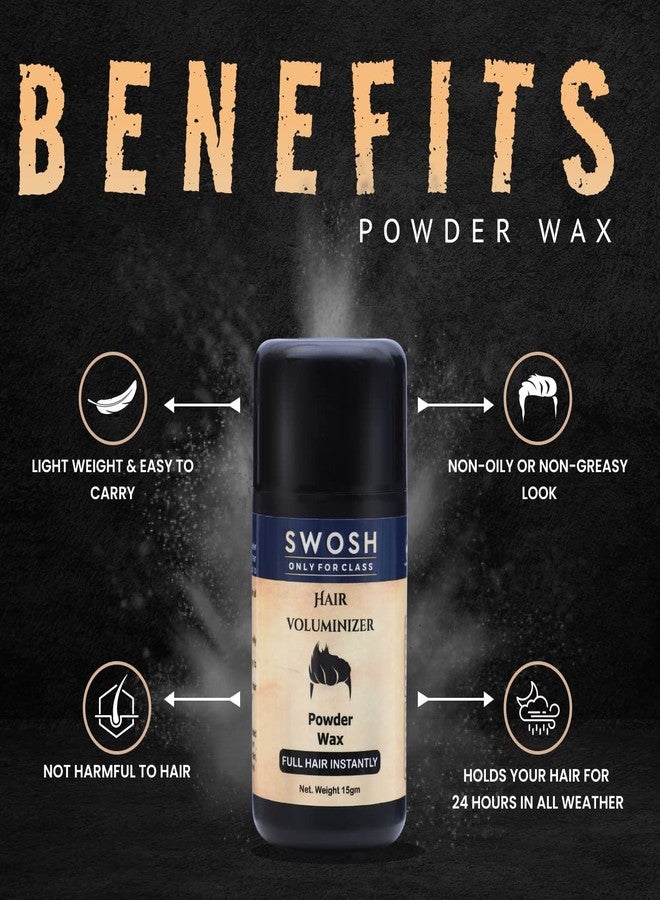 SWOSH Hair Volumizing Powder Wax - Adds volume and texture to hair (15g) - Provides a Natural Looking Matte Finish - Image 3