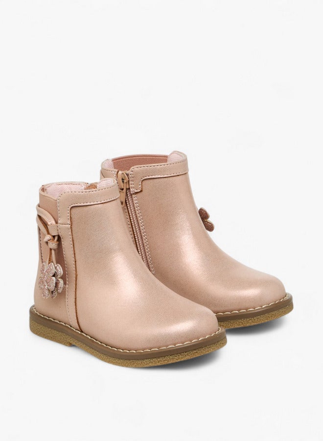 JUNIORS Solid Ankle Boots with Zip Closure - Image 3