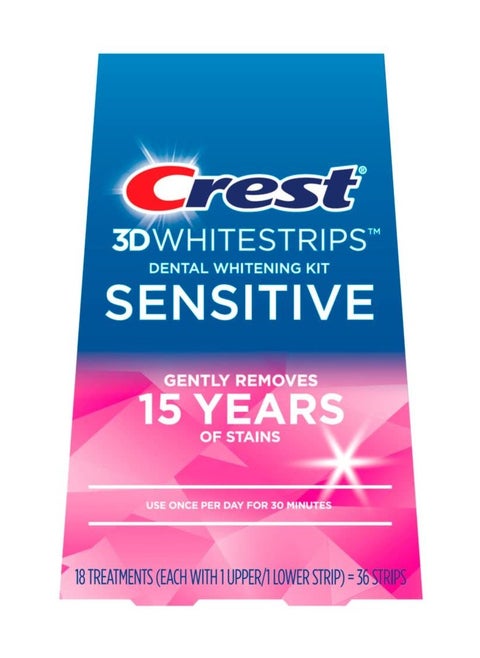 Crest 3D Whitestrips for Sensitive Teeth, Whitening Strip Kit, 36 Strips (18 Count Pack)