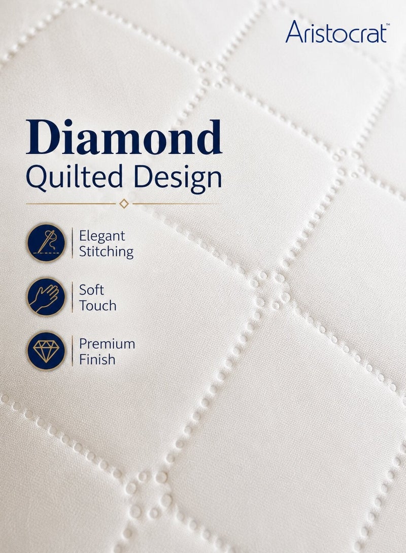 ARISTOCRAT Hotel Quality Quilted Bed Pillow 50 x 75 cm – 900g Hollow Fiber Filling, 65 GSM Threadless Quilted Cover, Soft & Breathable– Hypoallergenic White - Image 3