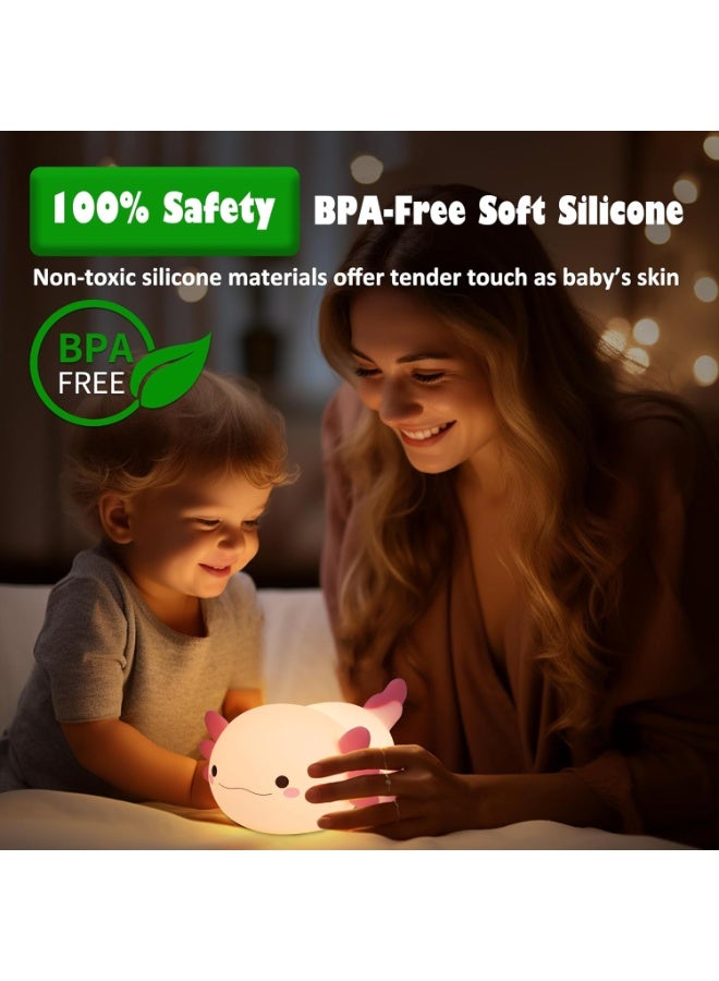 Axolotl Axolotl Night Light for Girls and Boys, Axolotl Lamp, Cute Lamp for Children's Room, ABS+SIL, Touch Control, Portable and Rechargeable Dimmable, Gifts - Image 5