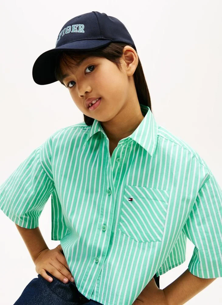 Tommy Hilfiger Space Blue Kids' Logo Embroidery Twill Baseball Cap  | Best Price UAE