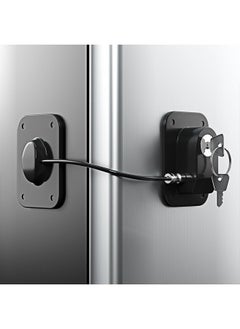 Generic Highly Secured Refrigerator Lock with Key – Mini Refrigerator Door Lock for Children and Adults – Multi Functional Lock for Securing Fridge, Drawers and Health Products (Black)  - Image 1