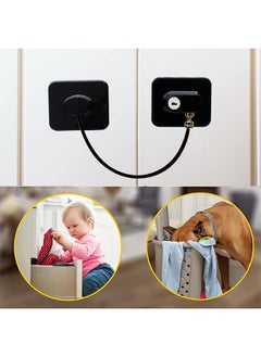 Generic Highly Secured Refrigerator Lock with Key – Mini Refrigerator Door Lock for Children and Adults – Multi Functional Lock for Securing Fridge, Drawers and Health Products (Black)  - Image 3