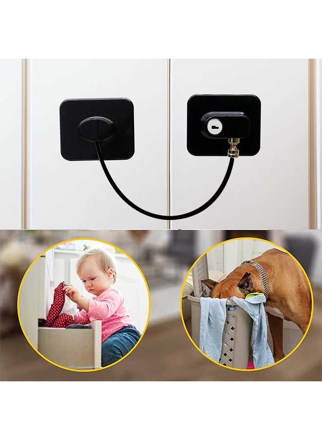 Highly Secured Refrigerator Lock with Key – Mini Refrigerator Door Lock for Children and Adults – Multi Functional Lock for Securing Fridge, Drawers and Health Products (Black)  - Image 3