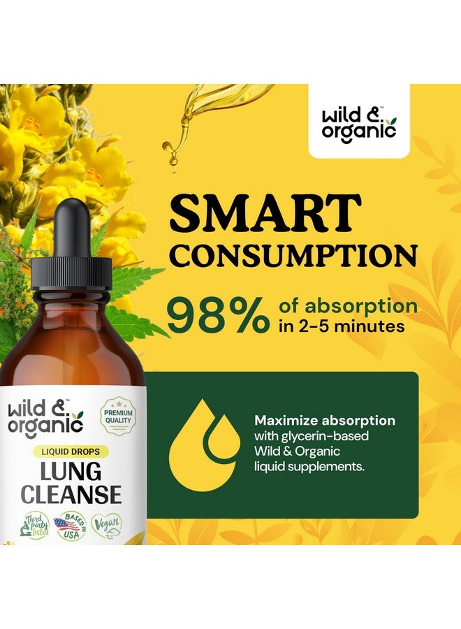 Wild & Organic Wild & Organic Lung Cleanse Tincture - Mullein Drops for Lungs - Herbal Lung Detox and Cleanse - Lung Support Supplement - Vegan, Alcohol Free Drops - 4 fl oz  - Image 4