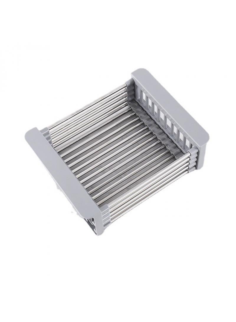Fruit Vegetable Kitchen Drain Basket Over Sink Retractable Plastic Strainer Family Commonly Used Tools Home Kitchen - Image 1
