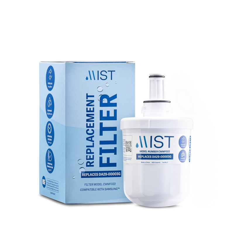 مست استبدال فلتر المياه Mist Da29-00003G لفلتر مياه ثلاجة سامسونج متوافق مع Aqua-Pure Plus Rsg257Aars Da29-00003F Da29-00003A Hafcu1 Hafin1/Exp Hafin2/Exp (عبوة واحدة) - Image 1