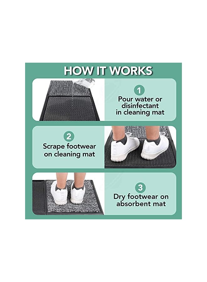 The Bros حصيرة تطهير أحذية ثلاثية الأبعاد، وسادات تطهير منزلية، حصيرة مدخل تطهير أمامي سهلة التركيب والتنظيف - Image 4