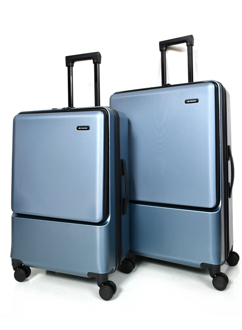 مورانو طقم شنط سفر مورانو العصري بجيب أمامي مقاسات 28''-24''-20'' إنش تصميم ذكي بمساحات تخزين قابلة للتوسعة لون (سكاي بلو) - Image 3