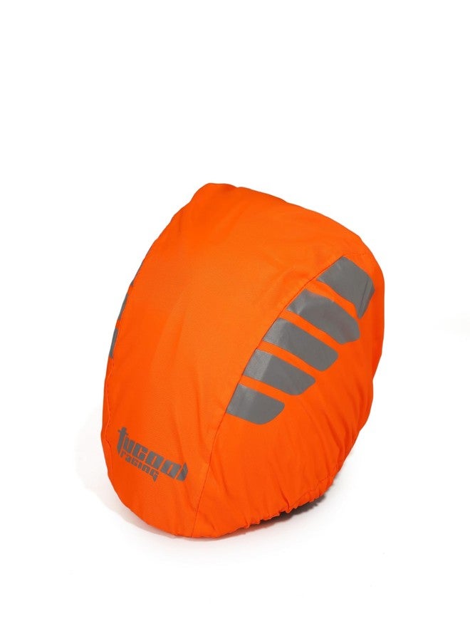 Tucool Racing Night Visual Waterproof Windproof Bike Bicycle Helmet Cover Cycling Rain Cover (Fluorescent Orange) - Image 1