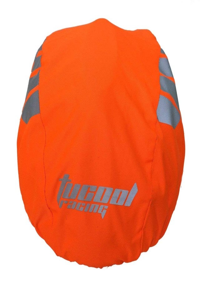 Tucool Racing Night Visual Waterproof Windproof Bike Bicycle Helmet Cover Cycling Rain Cover (Fluorescent Orange) - Image 4