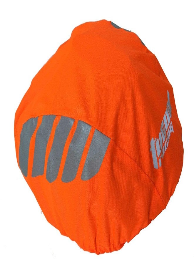 Tucool Racing Night Visual Waterproof Windproof Bike Bicycle Helmet Cover Cycling Rain Cover (Fluorescent Orange) - Image 5