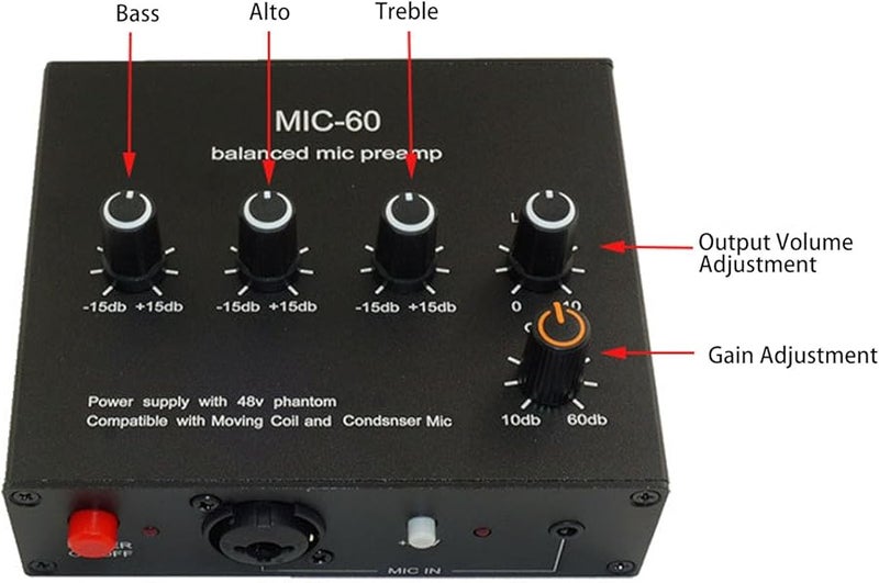 Aluminum Alloy USB Audio Interface Microphone Preamp for Recording Streaming Podcast - Image 4