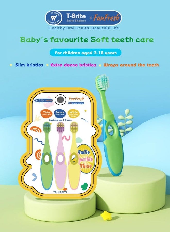 AROSHNAY Kids Toothbrush Cute Tooth Brush, Pack of 3 Pcs, PBT Soft Bristles Toothbrush for 3-6 Years Old Children, Manual Toothbrush for Kids (Multicolor - Image 5