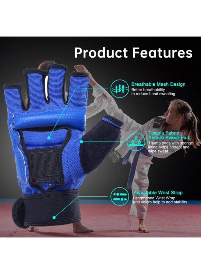 Kickboxing Sparring Gloves MMA Gloves for Men Women Half Finger Boxing Gloves Fighting Gloves Boxing Gloves for Punching Bag Training UFC Gloves for Men Women - Image 2