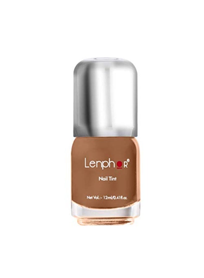Lenphor Nail Paint  Shiny Smooth Nail Colour, Long Lasting, Fade Resistant, Quick Dry, Glassy Finish, Glossy Luster Nail Polish, Warm Shade Americano 12ml) - Image 1