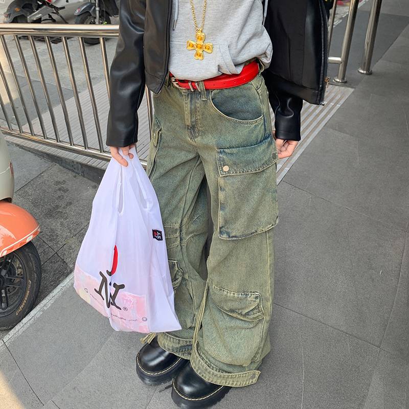 Unisex Classic Denim Jeans Loose Fit Daily Outdoor Wear - Image 2