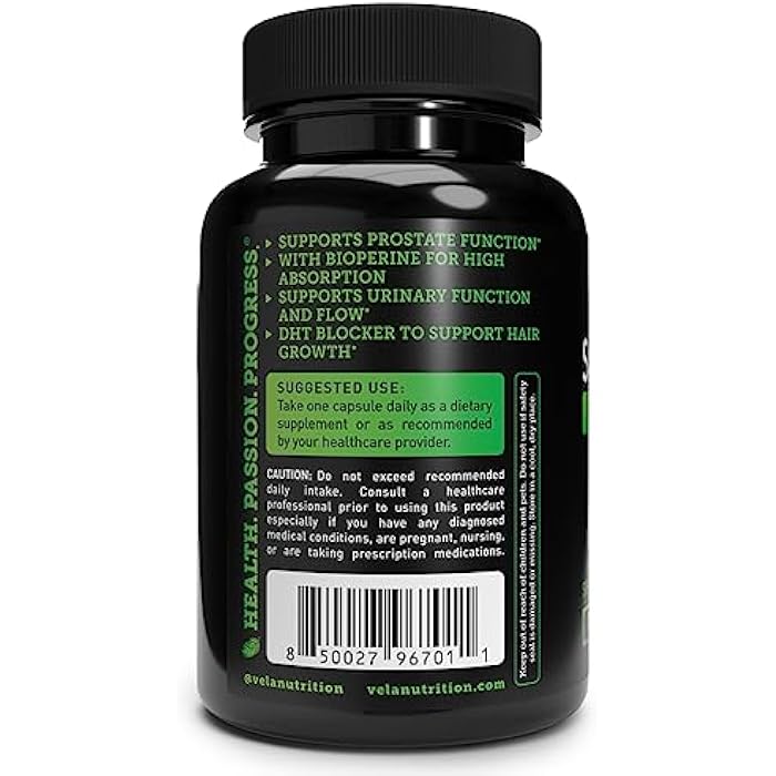 Saw Palmetto Capsules 600mg for Men & Women - Extra Strength DHT Blocker Supplement Capsules - Prostate & Hair Loss Support - 25% Fatty Acids, Bioperine - 100 Count - Image 3