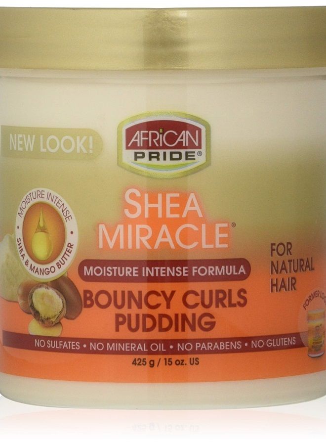 African Pride Shea Miracle Bouncy Curls Pudding - Contains Shea & African Mango Butter to Define Curls & Coils & Tame Hair Frizz, 15 Oz - Image 1