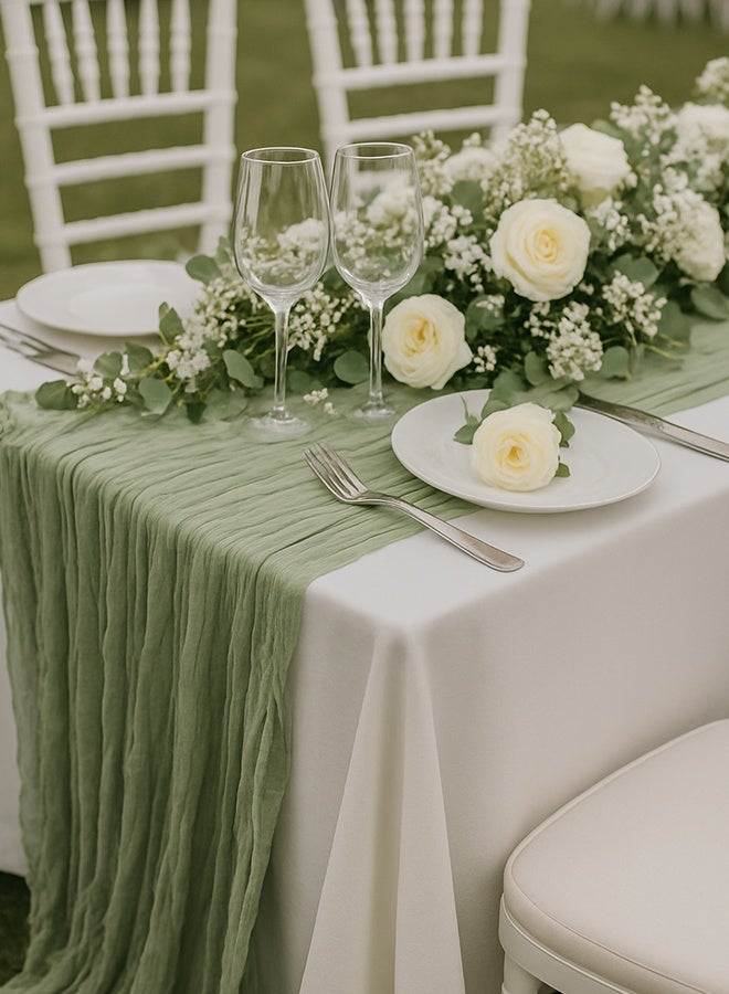 القماش القطني الجدول عداء ، شفافة مفرش طاولة ، بوهو الزفاف ديكور ل حفل زفاف الزفاف دش عيد ميلاد ، 90 * 400 سنتيمتر - Image 1