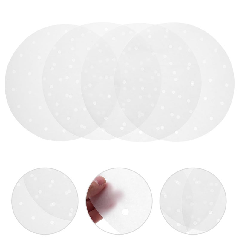100 Pcs 10 Inch Round Bamboo Steamer Liners For Dumplings Air Fryer Non Stick Perforated Liner 25 5X25 5X0 1CM - Image 4
