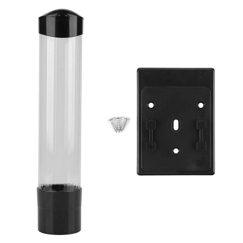 FRENYEAR Wall Mounted Plastic Drinking Water Cup Glass Dispenser Holder Rack and Storage Black - Image 3
