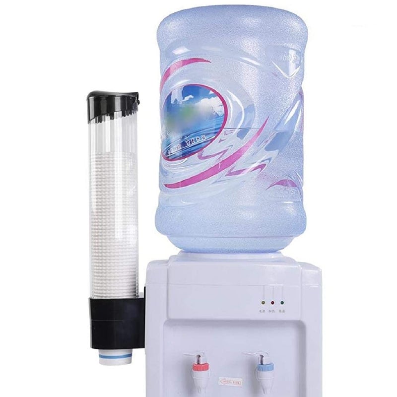 FRENYEAR Wall Mounted Plastic Drinking Water Cup Glass Dispenser Holder Rack and Storage Black - Image 1