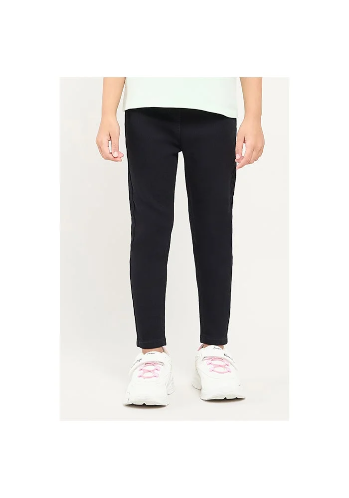 R&b Solid Jeggings with Elastic Waist