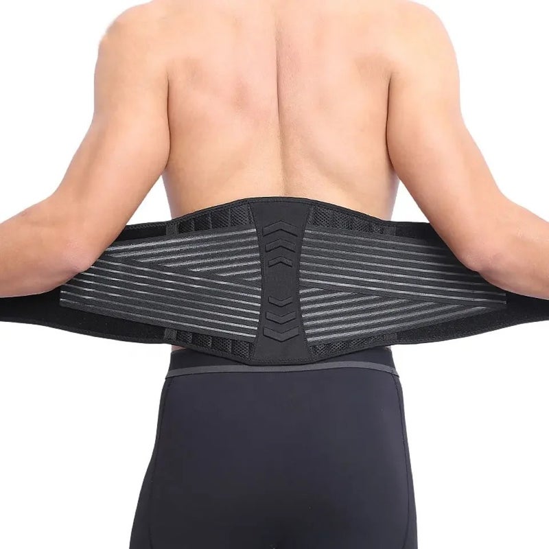 Bluejw Adjustable Lumbar Back Support Belt - Strong Pressure Waist Trimmer with 6 Spring Supports for Weight Lifting & Workout - Image 5