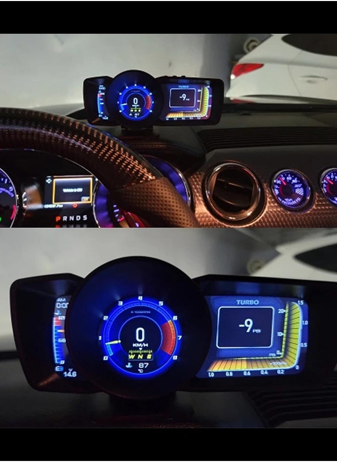 Digisand - Car HUD Head Up Display with OBD2 + GPS Dual System Digtial Speedometer with 3 LCD Screens A600 Multi-Function Dashboard Computer OBD Mode only for 2012 and Later Cars,GPS Mode for All Cars - Image 1