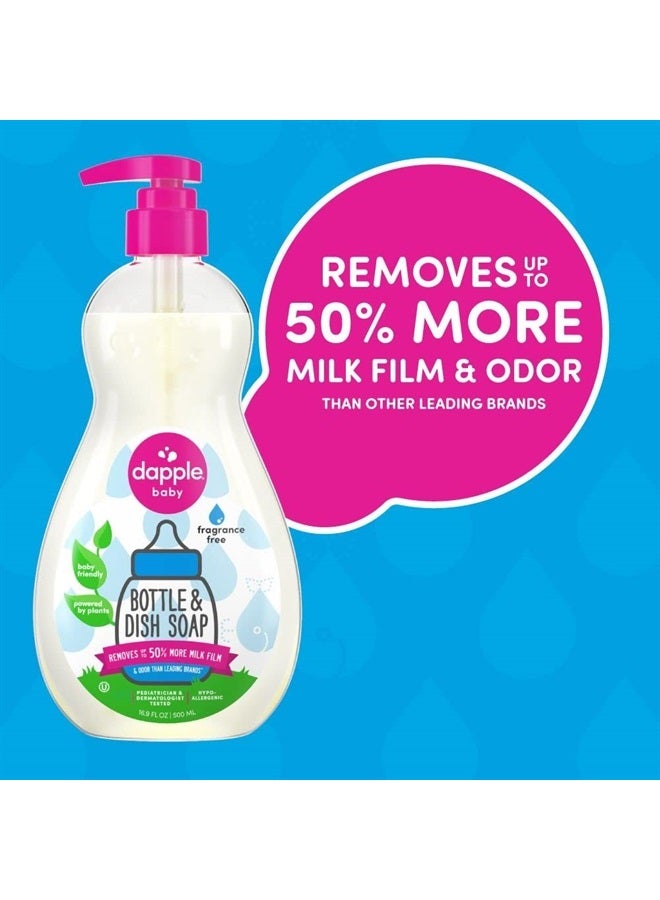 dapple Baby Bottle Soap & Dish Soap Baby, Fragrance Free, 16.9 Fl Oz Bottle - Plant Based Dish Liquid for Dishes & Baby Bottles - Hypoallergenic Soap, Liquid Soap  - Image 3