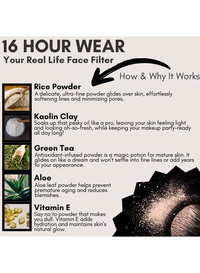 BaeBlu Organic Setting Powder, Extend Makeup Wear Time, Minimize Oil and Pores, Invisible Light - Image 5