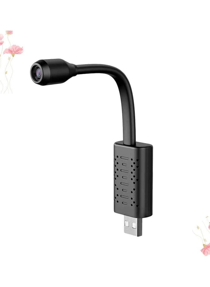 Generic - USB Camera Portable Wifi Camera Mini Wireless USB IP Camera Flexible 360 Degree Video Motion Detection Camera (Black) - Image 1