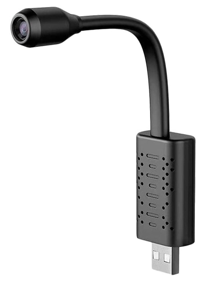 Generic - USB Camera Portable Wifi Camera Mini Wireless USB IP Camera Flexible 360 Degree Video Motion Detection Camera (Black) - Image 1