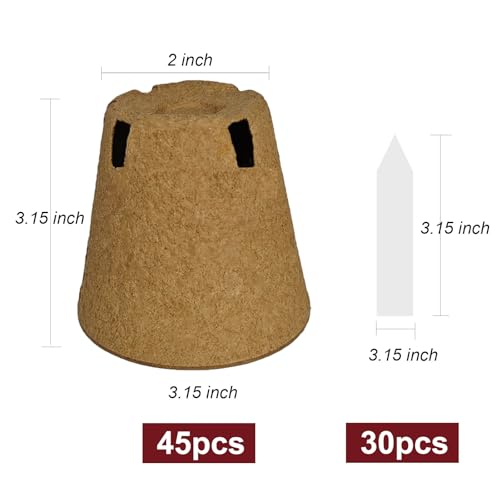 Napia Peat Pots Seed Starter - 45 Pack 3.15 inch Biodegradable Seed Starter Pots Peat Pots for Seedlings with 30pcs Plant Labels, Seedling Pots Starter Pots for Planting Seeds with Drainage Holes - Image 2