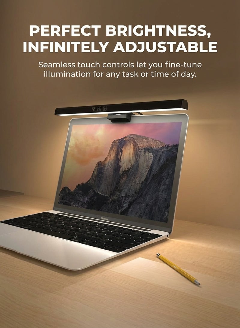 Fullight LED Monitor Light Bar, USB Powered Computer Screen Lamp with 3 Lighting Modes, Adjustable Brightness & Touch Control, Ideal for Desk, Gaming, Office – 83×30×330 mm - Image 5