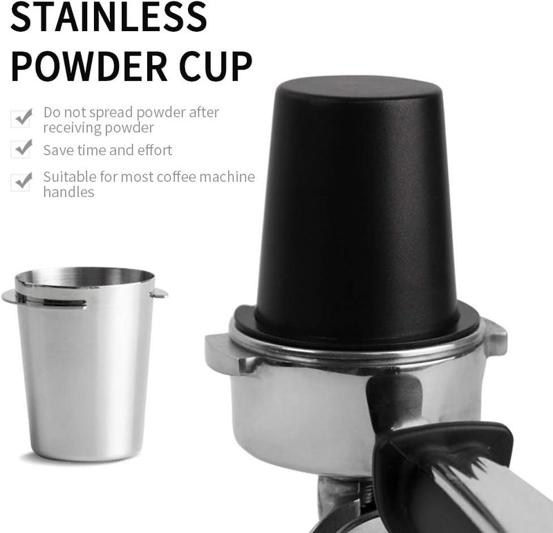 SYCOOVEN 58mm Coffee Dosing Cup Stainless Steel Espresso Coffee Dosing Cup Coffee Powder Feeder Part Coffee Grinder Powder Cup For Coffee Tamper Espresso Coffee Machine ToolsBlack - Image 4