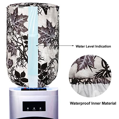 E-Retailer® Polyester Water Dispenser Bottle Cover With Adjustable Elastic Closure And Water Level Indication For 20 Ltr. (Color- Black Floral, Size-17x11 Inches) - Image 4