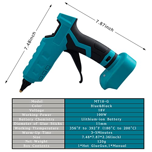 Mellif Cordless Hot Glue Gun Compatible with Makita 18V Battery, Mellif Handheld Electric Power Glue Gun Full Size for Arts & Crafts & DIY with 20 0.43" Glue Sticks (Tool Only) - Image 5