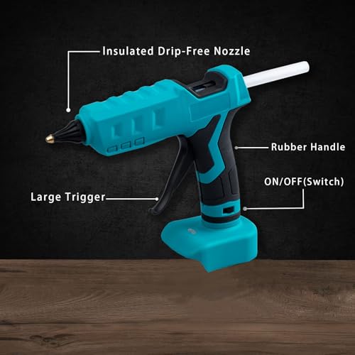 Mellif Cordless Hot Glue Gun Compatible with Makita 18V Battery, Mellif Handheld Electric Power Glue Gun Full Size for Arts & Crafts & DIY with 20 0.43" Glue Sticks (Tool Only) - Image 2