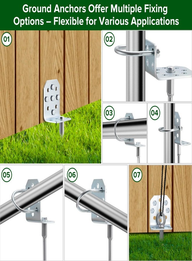 Ciyivak Swing Set Anchors 20" - 4 Pack Heavy Duty Ground Anchors Screw in with L-Brackets & Drill Adapter, Fully Welded Spiral Earth Anchor for Storage Sheds, Trampoline, Fence, Carports - Image 5