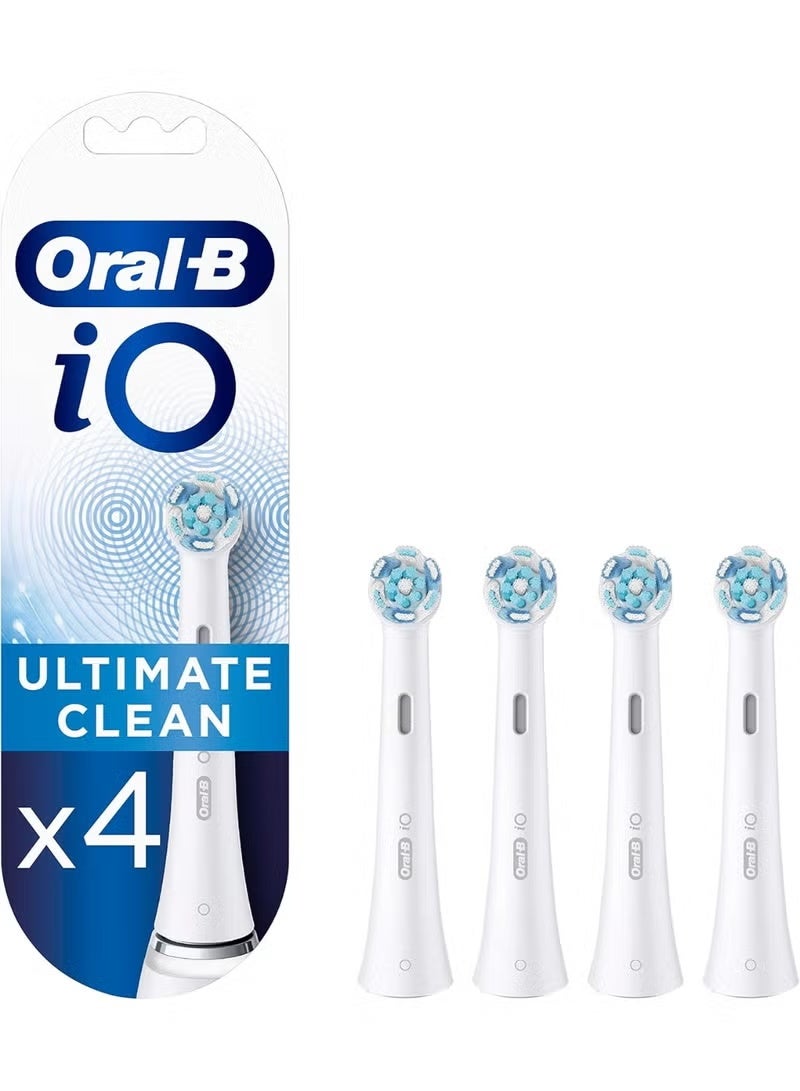 Oral-B iO Ultimate Clean Rechargeable Electric Toothbrush Replacement Heads, with Personalized Brushing Modes, White, Pack of 4
