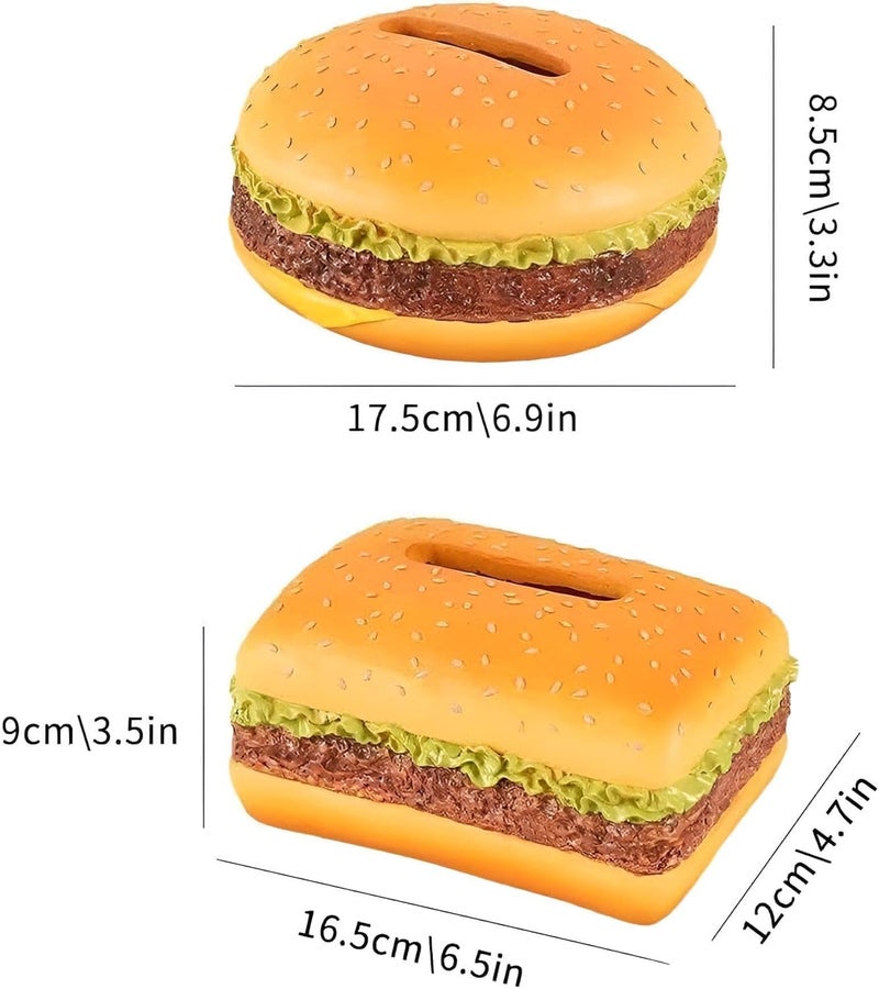 Tissue Box Holder Burger Shape Napkin Dispenser Cover Case for Home Kitchen Dining Table Car Office Decor - Image 1