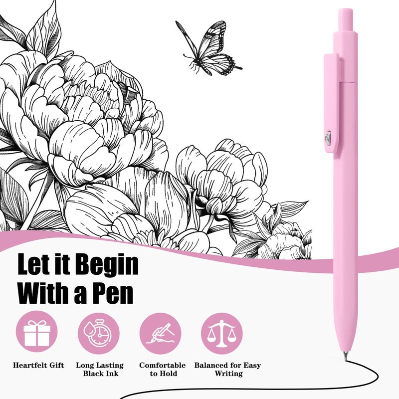 Piochoo Aesthetic Pens, 8 Pcs 0.5mm Gel Pens, No Smudge Quick Dry Smooth Writing Pens, Cute Black Ink Journaling Pens for Women Nurse School Office Desk Accessories - Image 4