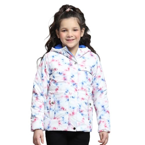 Monte Carlo Girls Printed Offwhite Hooded Neck Full Sleeve Jacket - Image 1