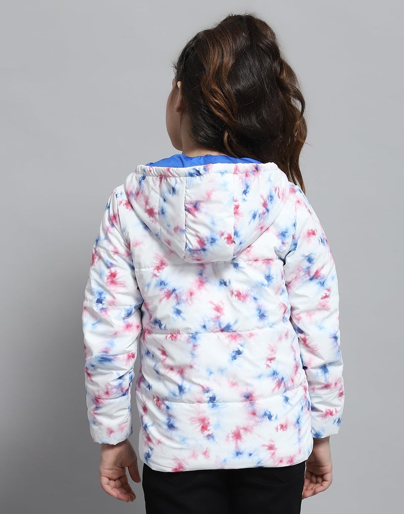 Monte Carlo Girls Printed Offwhite Hooded Neck Full Sleeve Jacket - Image 5