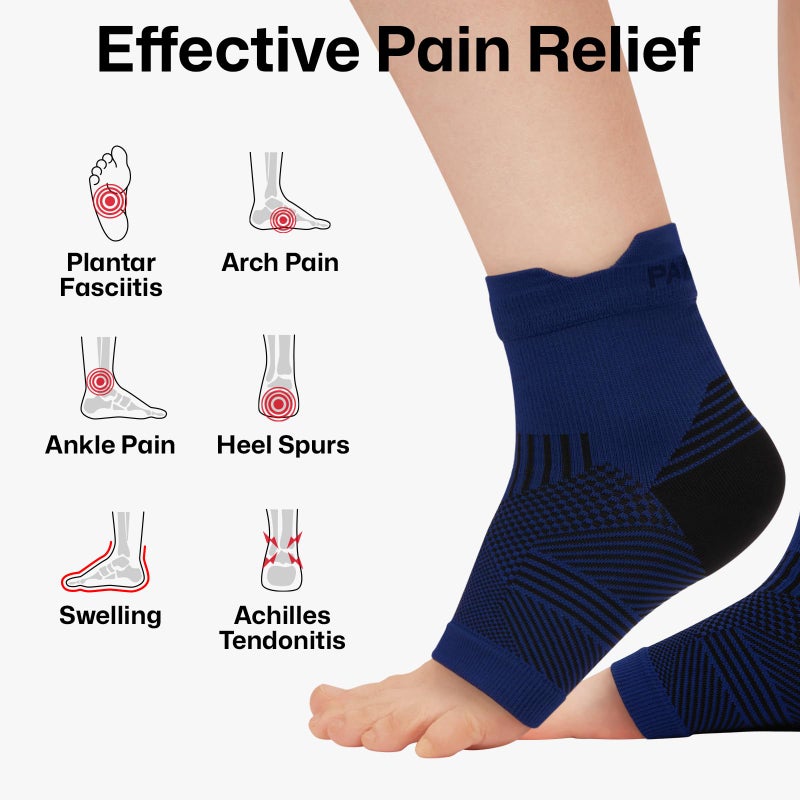 PAPLUS 6 Pairs Plantar Fasciitis Socks Women & Men - Compression Foot Brace for Achilles Tendonitis & Heel Spur Pain Relief - Ankle Brace with Arch Support for Swelling, Sports Injury Recovery - Image 3