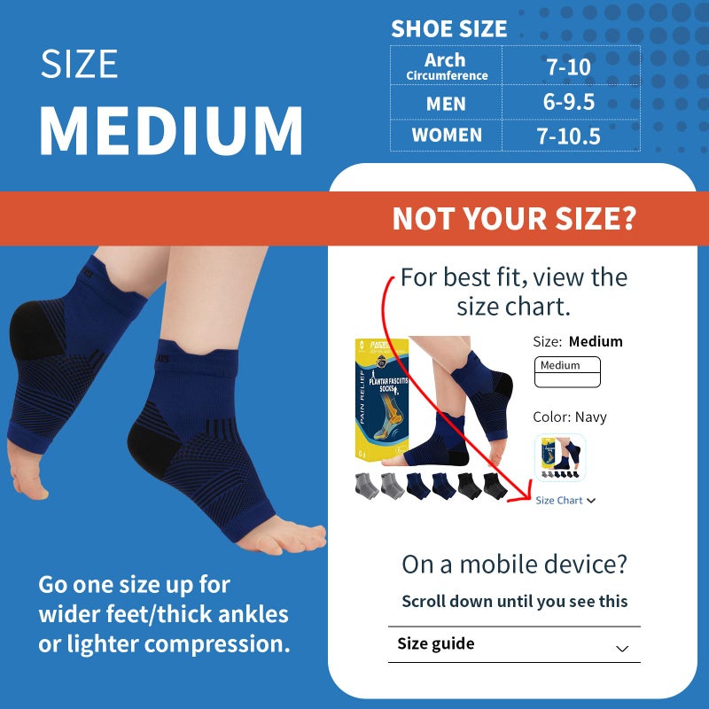 PAPLUS 6 Pairs Plantar Fasciitis Socks Women & Men - Compression Foot Brace for Achilles Tendonitis & Heel Spur Pain Relief - Ankle Brace with Arch Support for Swelling, Sports Injury Recovery - Image 2